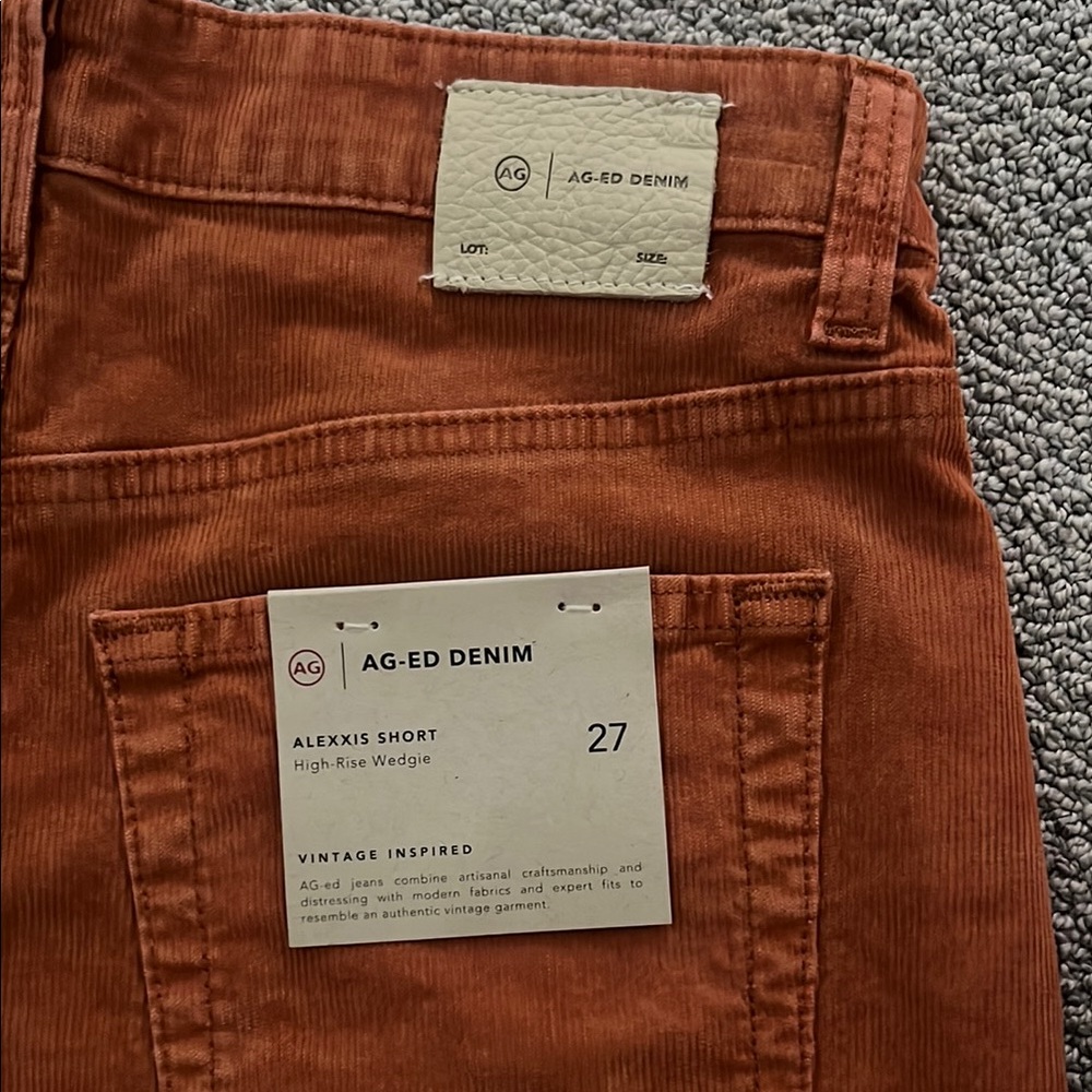 Ag Adriano Goldschmied Burnt orange Jean Shorts Classic Design